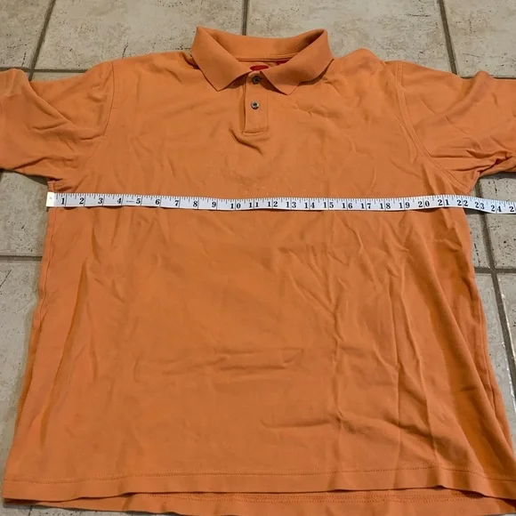 Arrow Orange Polo Shirt Size L 100% Cotton Collared Short Sleeve - Picture 5 of 5